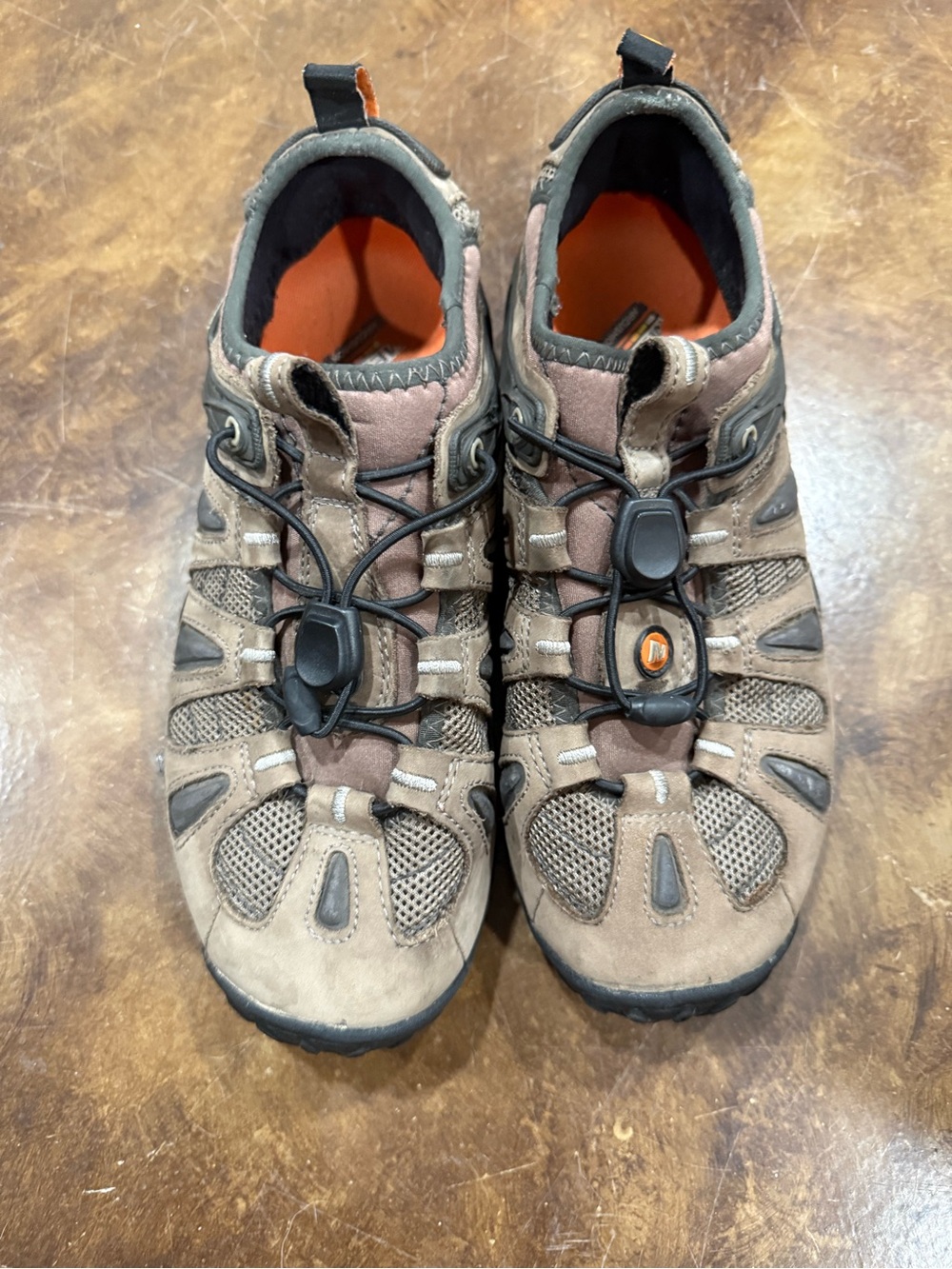 Merrell Trail Active Lace-Quick Sneakers in Brown with Orange Lining